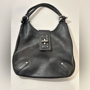 Banana Republic Black Pebbled Leather Hobo Shoulder Bag